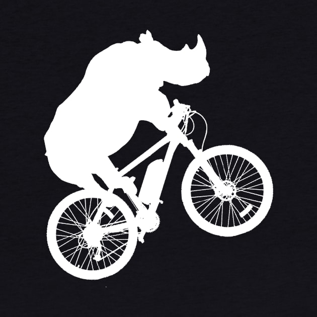 Rhinoceros Riding a Bike by LucyMacDesigns